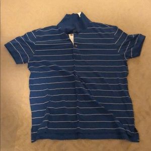 NWT gap blue and white striped men’s polo size XL